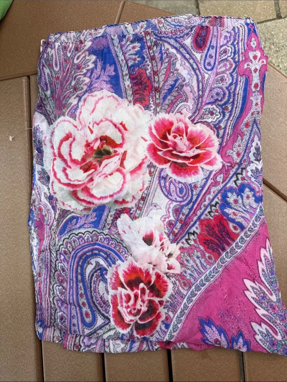 Laura Ciccarello Silk Scarf Floral Paisley Rare